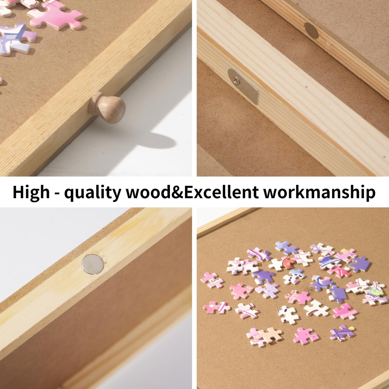 PAZIONMI compact board sized 17.1 x 13.4 inches fits mid-sized puzzles