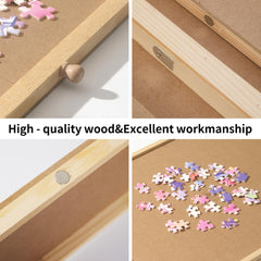 PAZIONMI compact board sized 17.1 x 13.4 inches fits mid-sized puzzles