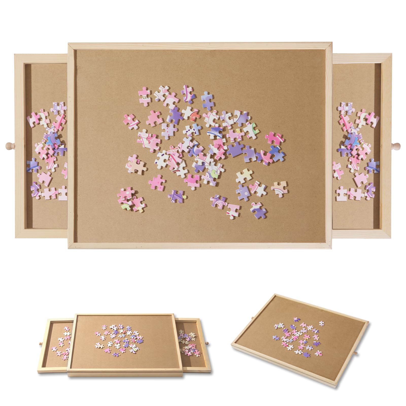 PAZIONMI small puzzle board on desk providing spacious 17.1 by 13.4 inch workspace