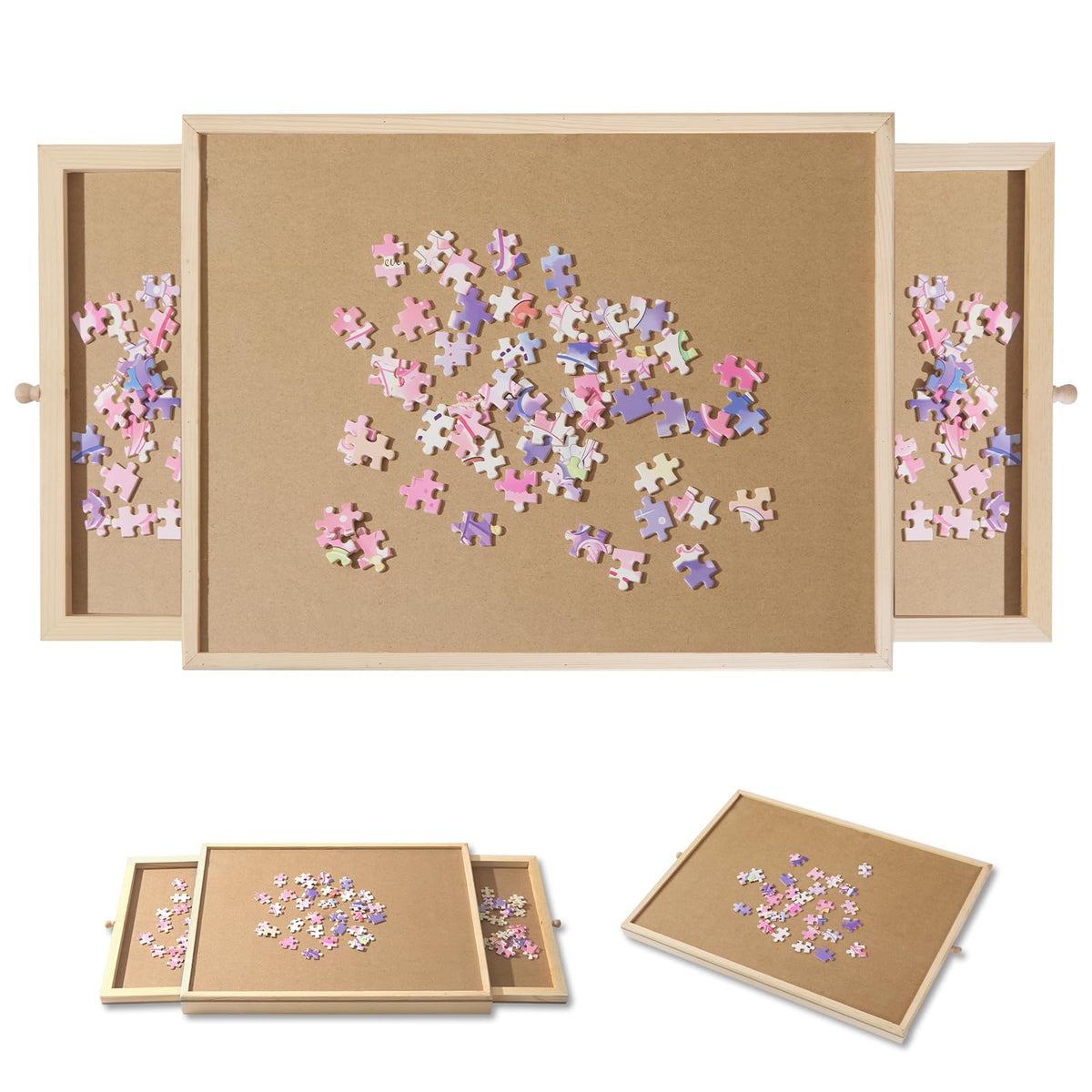 PAZIONMI small puzzle board on desk providing spacious 17.1 by 13.4 inch workspace