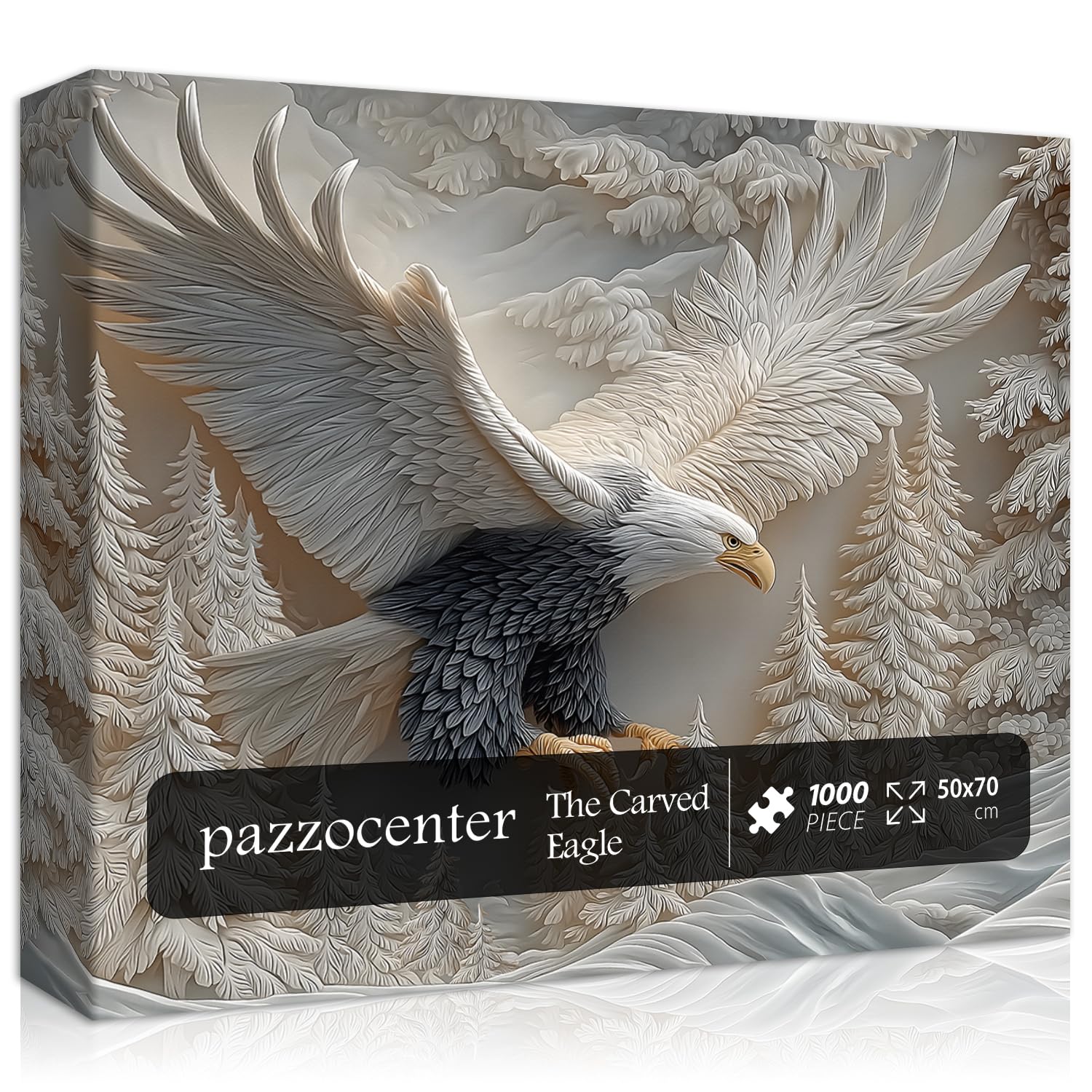 Pazzocenter The Carved Eagle puzzle cover—vivid carved details for immersive puzzling.