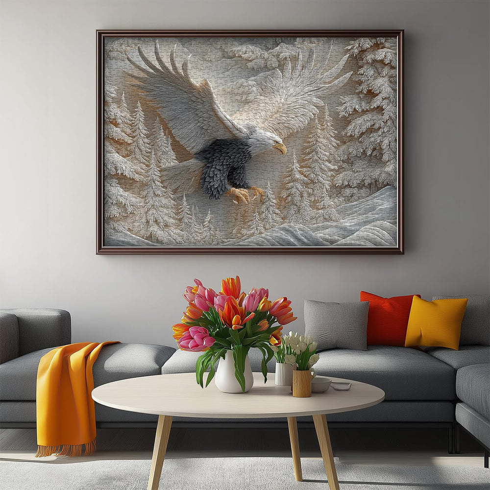 Pazzocenter The Carved Eagle puzzle detailed carving textures—enhanced visual depth during assembly.