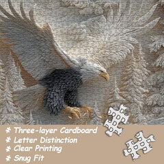 Pazzocenter The Carved Eagle puzzle eagle in winter forest—bold scenery to admire.