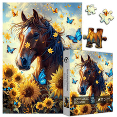 Pazzocenter Flower Horse Puzzle box showcases vibrant bloom and equine scene for family fun