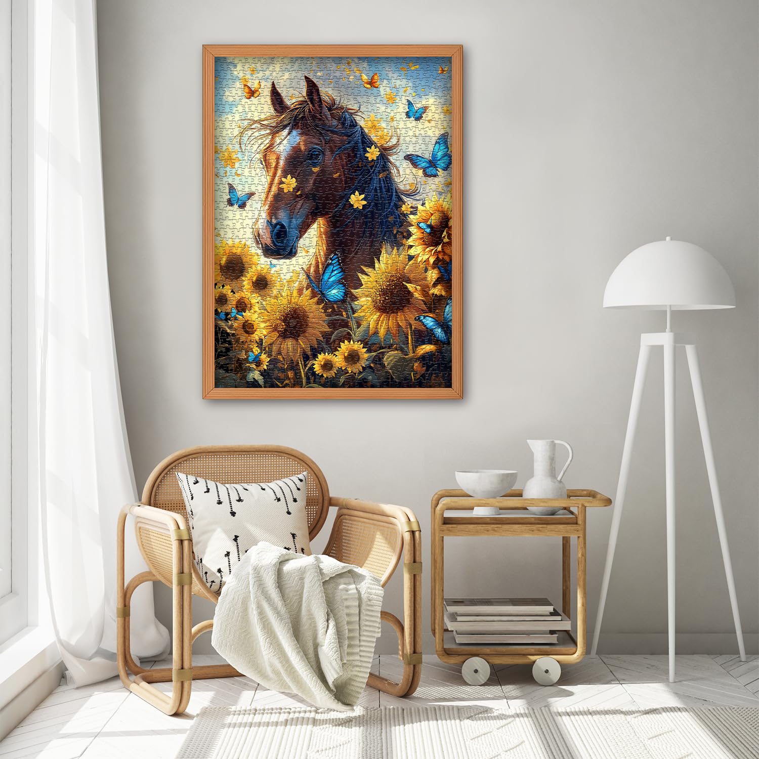 Pazzocenter Vibrant nature scene with horses and sunflowers inspires joyful decor