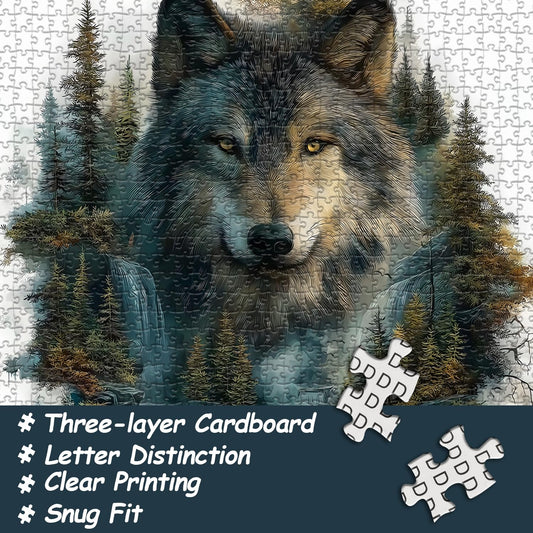 Pazzocenter wolf puzzle pieces spread on table for focused sorting
