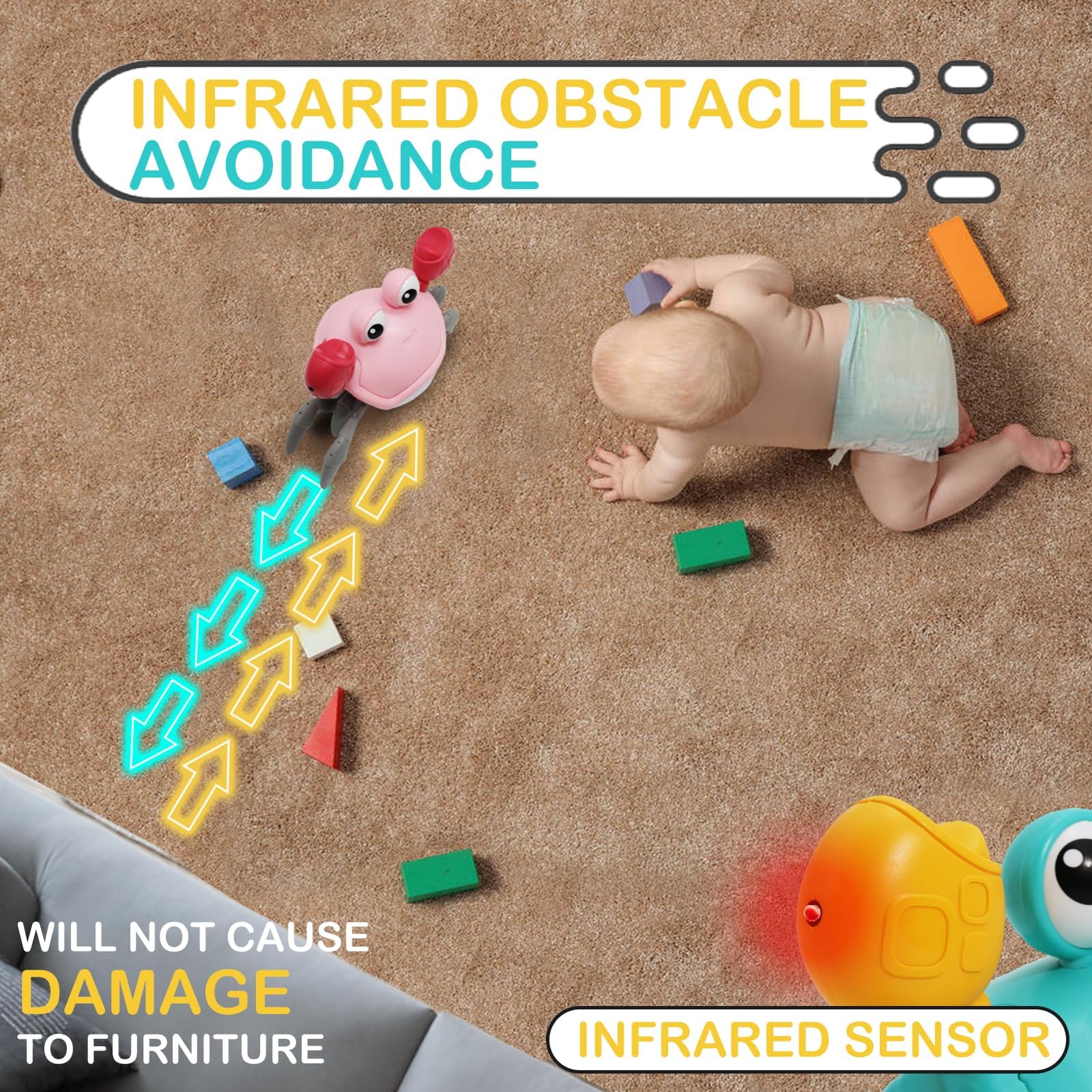 Pbooo Crab Toy family play scene highlights inclusive play.