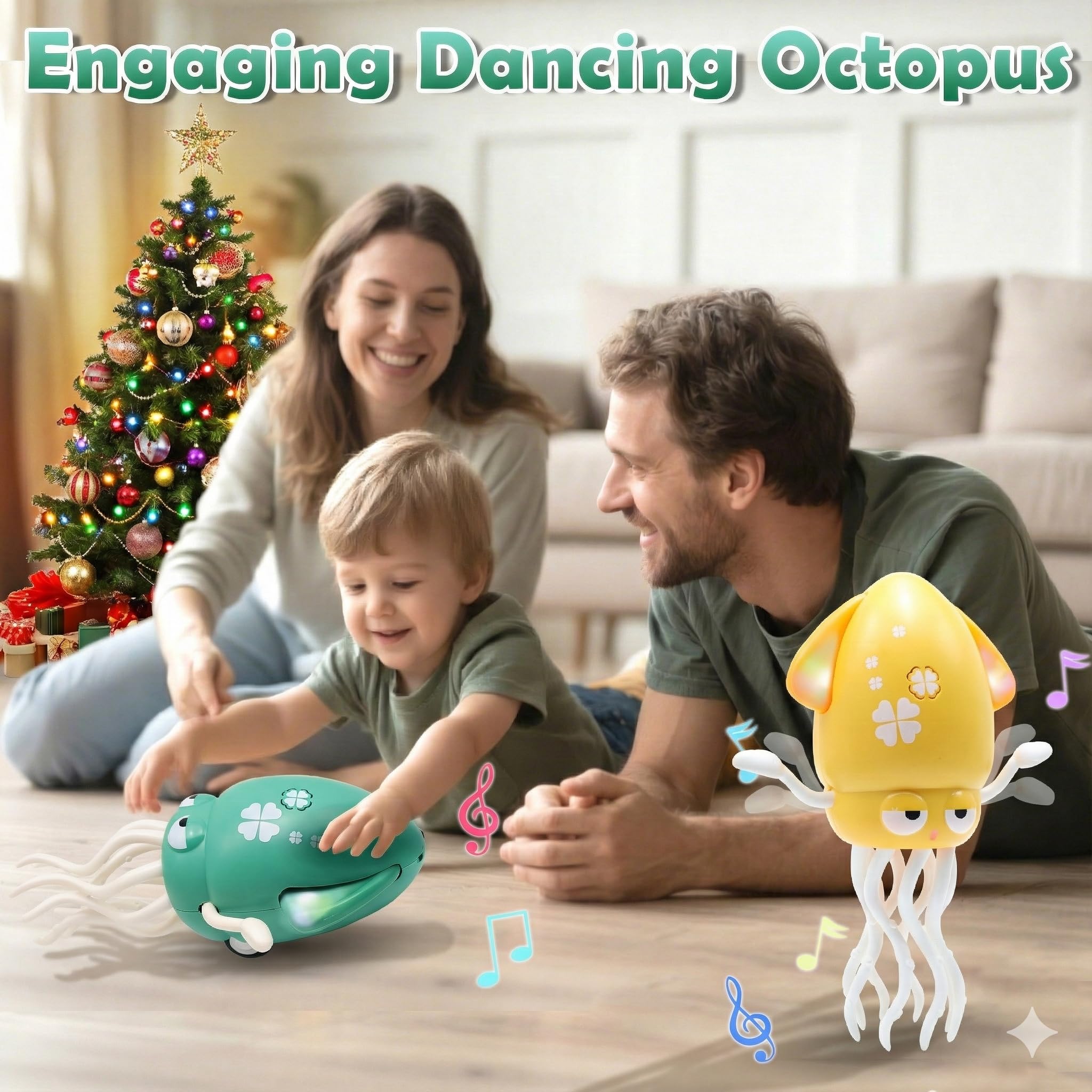Pbooo Dancing Octopus obstacle sensors help avoid collisions, supporting uninterrupted playtime