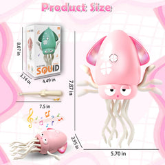 Pbooo octopus LED light feature attracts toddlers' attention while music plays.