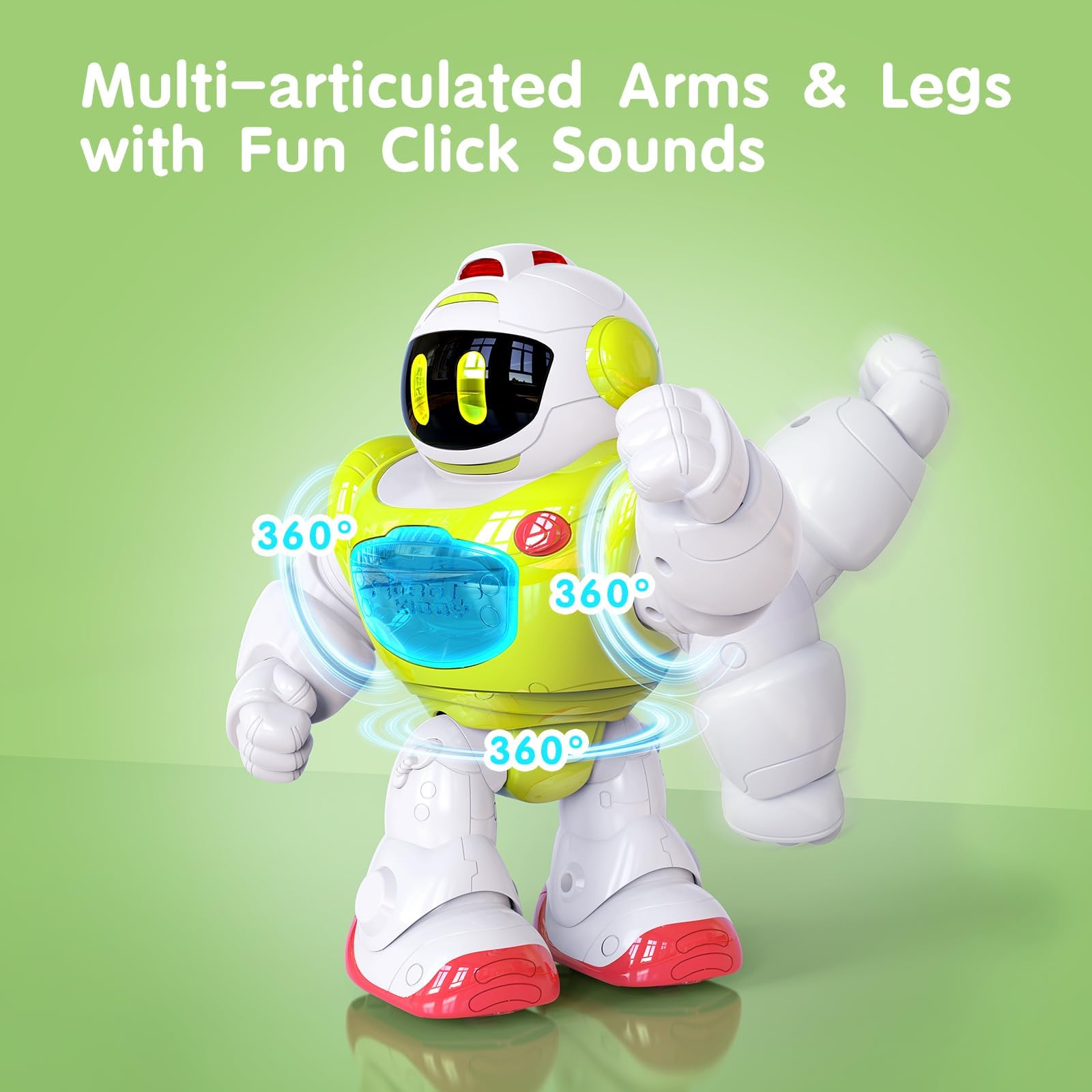 P&C toy robot offers built-in music and sounds for engaging play sessions.