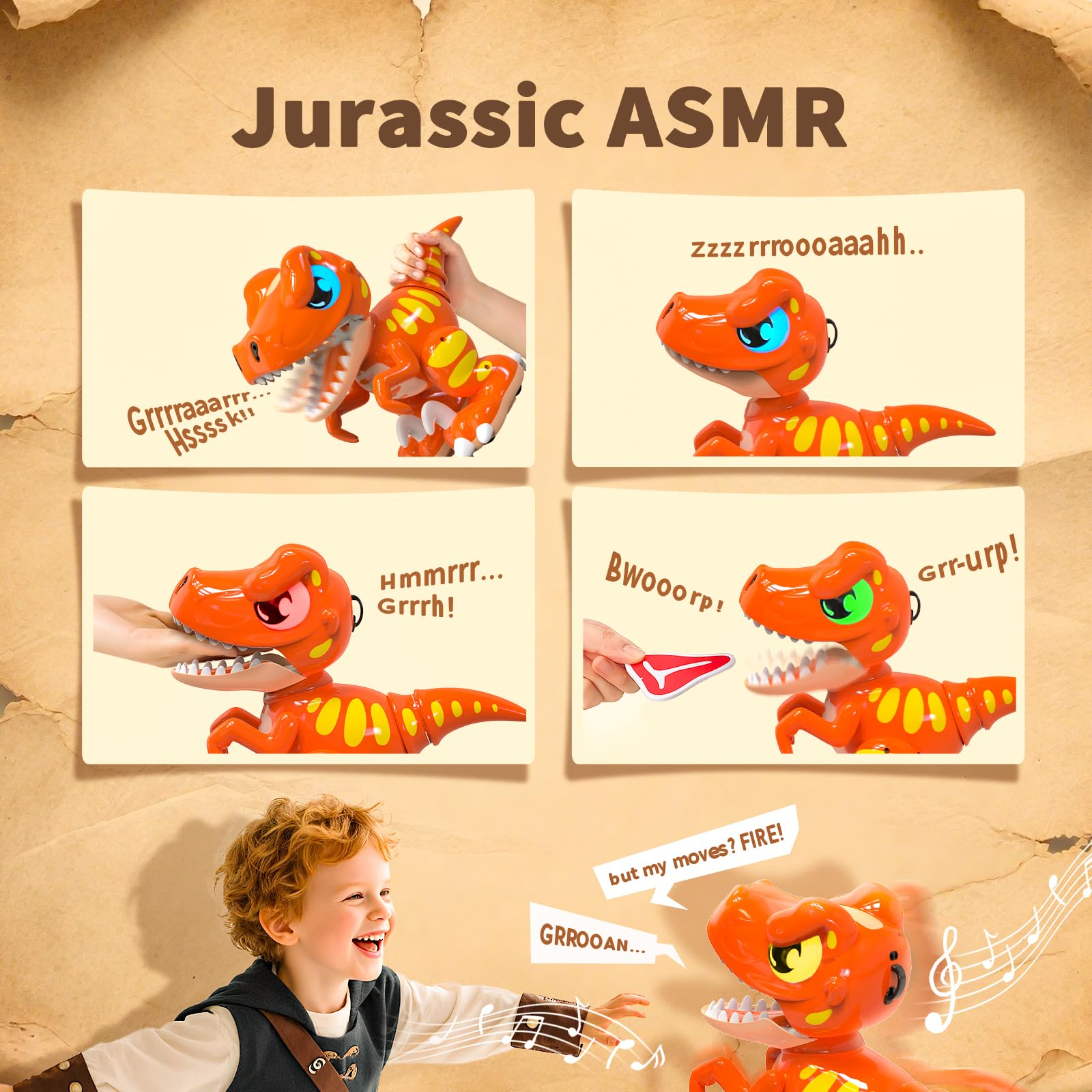 P&C Velociraptor RC toy orange rechargeable battery for longer sessions