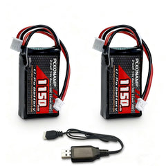 PCEONAMP SCX24 battery 1150mAh 2S compact power for RC cars.