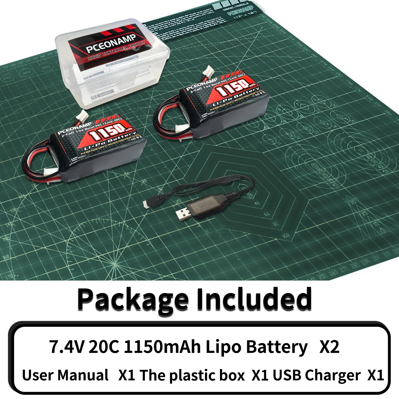 PCEONAMP SCX24 battery dimensions 53x30x16mm fit tight chassis.