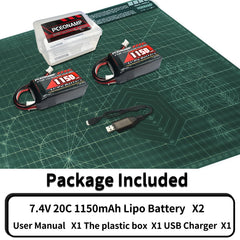 PCEONAMP SCX24 battery dimensions 53x30x16mm fit tight chassis.