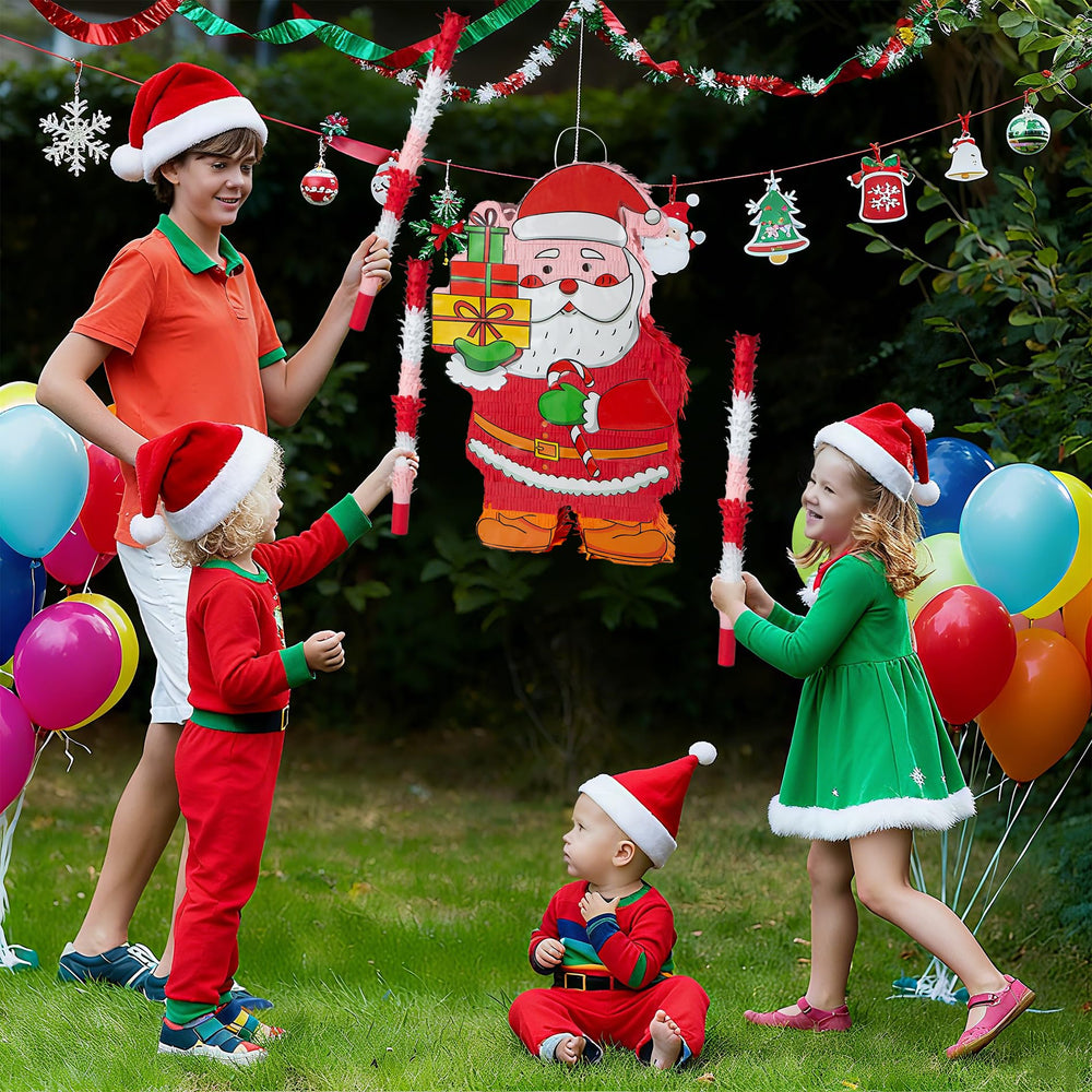 PCFING party setup with Santa pinata for memorable holiday scenes