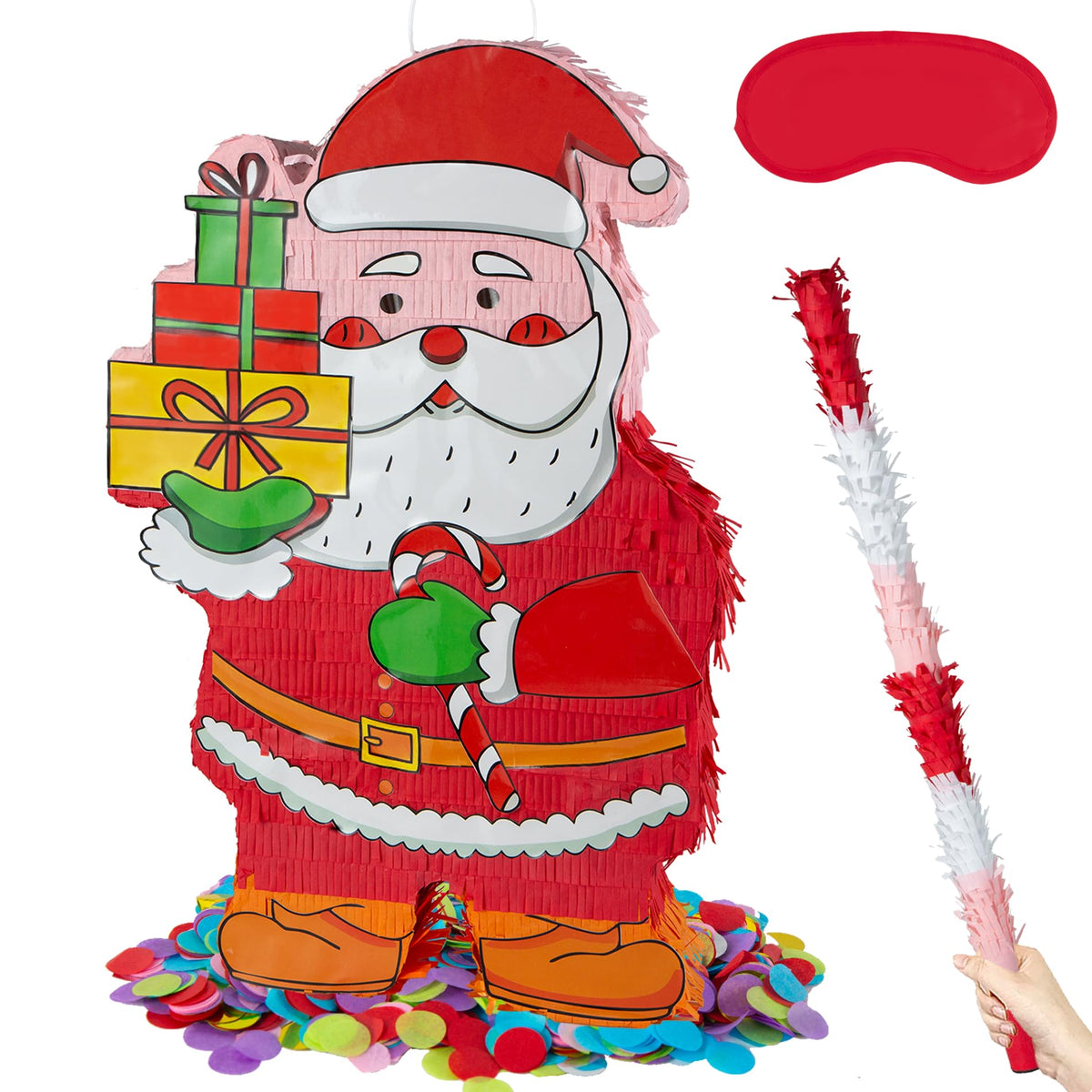 PCFING Santa pinata 21.6-inch hanging decoration for a festive Christmas party