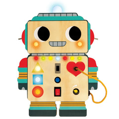 Peaceable Kingdom Blinkity Bot includes one robot toy with lights and switches.