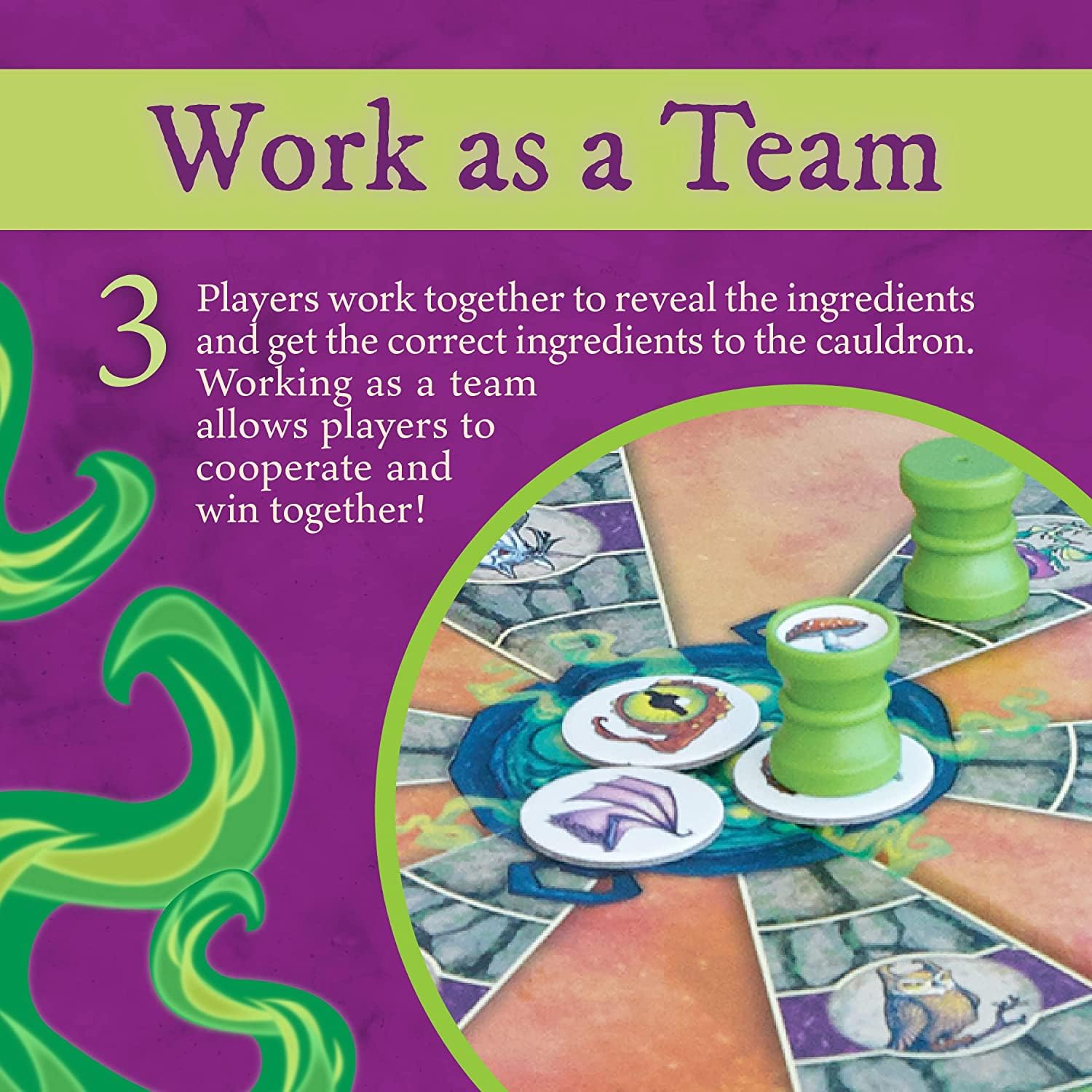 Peaceable Kingdom Cauldron Quest wizard tokens mark team progress during challenges.