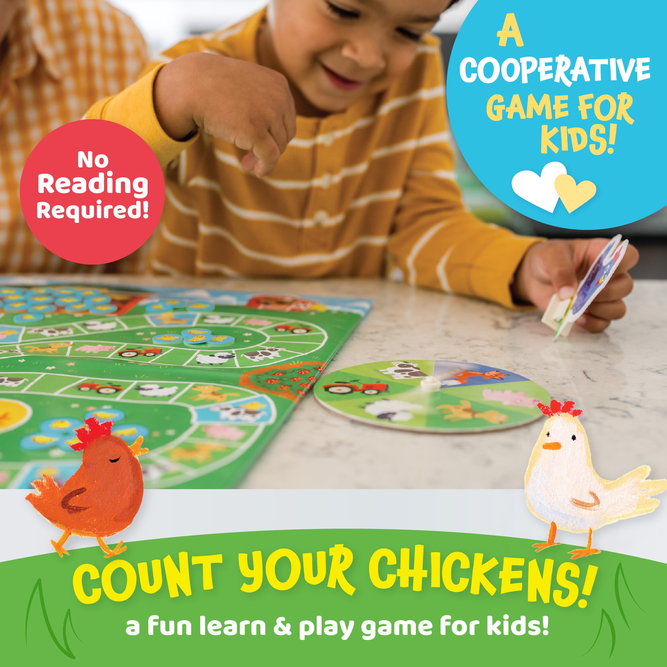 Mother hen guides chicks in Peaceable Kingdom Count Your Chickens