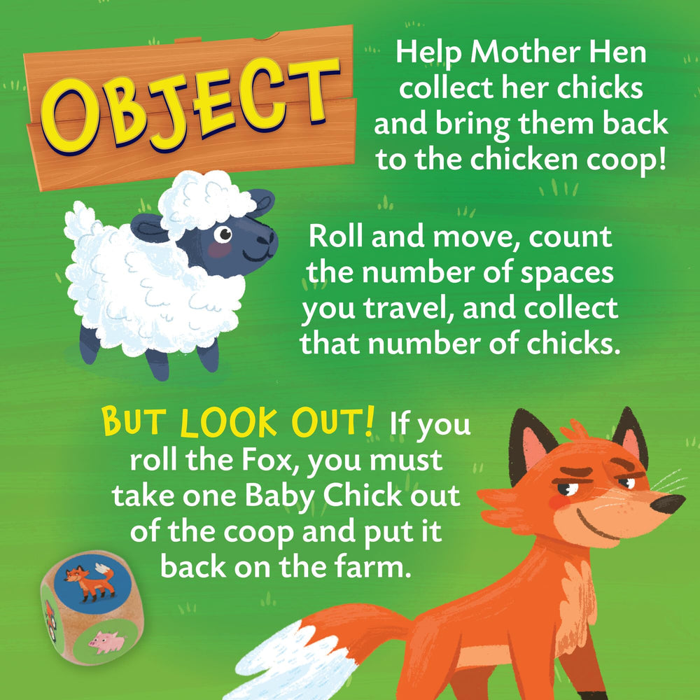 Peaceable Kingdom Count Your Chickens spinner indicates turns and moves.