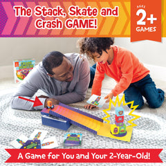 Peaceable Kingdom Crash Monsters color card match helps color recognition during play.
