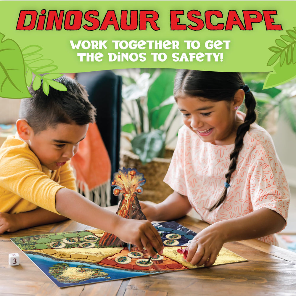 Peaceable Kingdom Dinosaur Escape dino movers encourage teamwork during family game night.