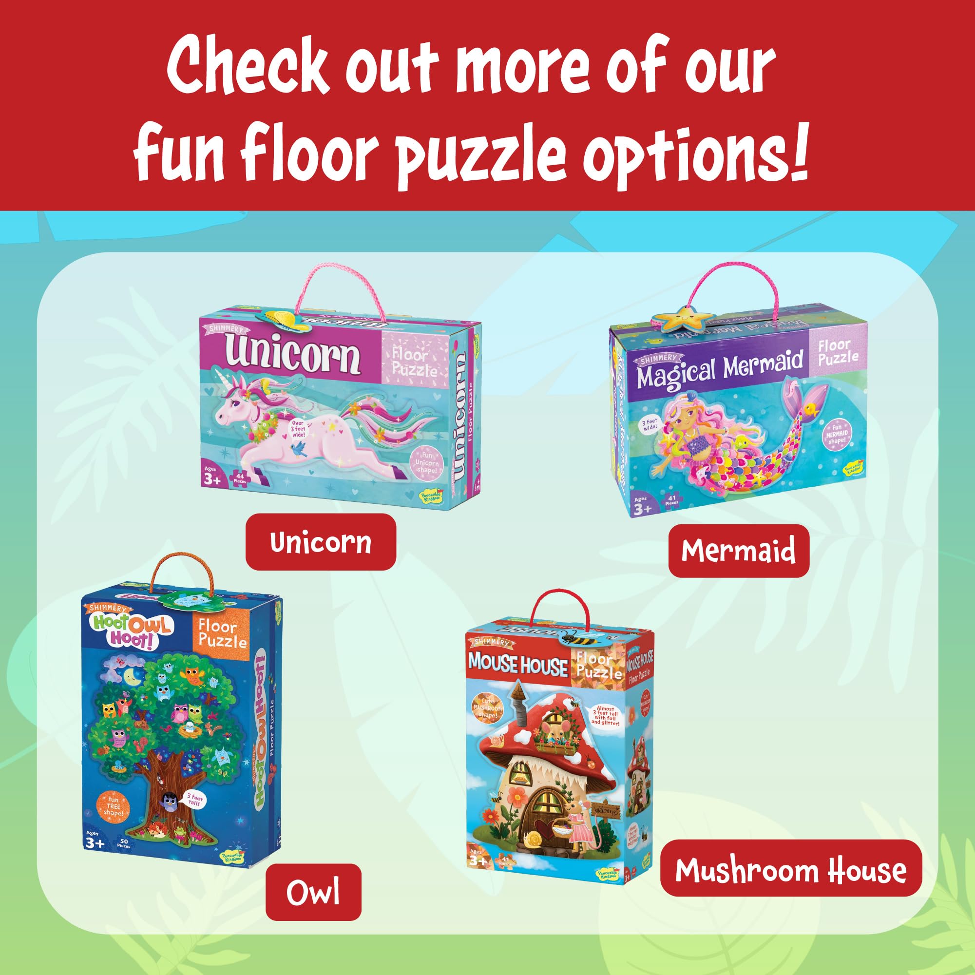 Peaceable Kingdom dinosaur island floor puzzle vibrant scene invites exploration and problem solving.