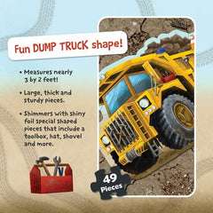 Peaceable Kingdom dump truck puzzle colors help with tracking during play