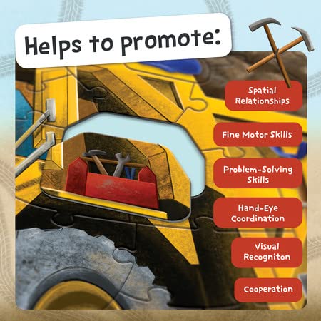 Peaceable Kingdom giant dump truck puzzle supports collaborative play