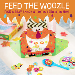 Peaceable Kingdom Feed the Woozle silly snacks array sparks imaginative play.