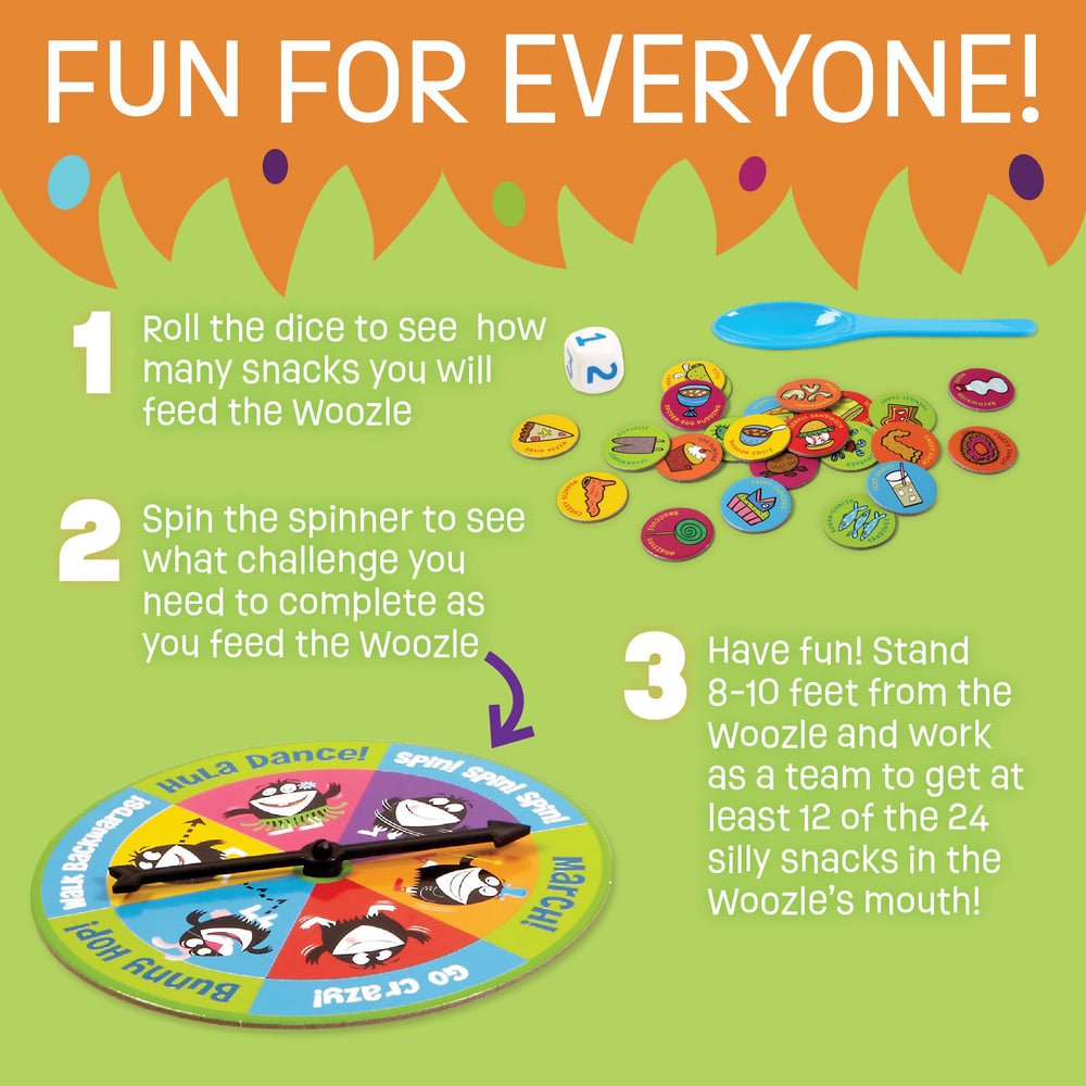 Peaceable Kingdom Feed the Woozle yummy cards support turn-taking and planning.