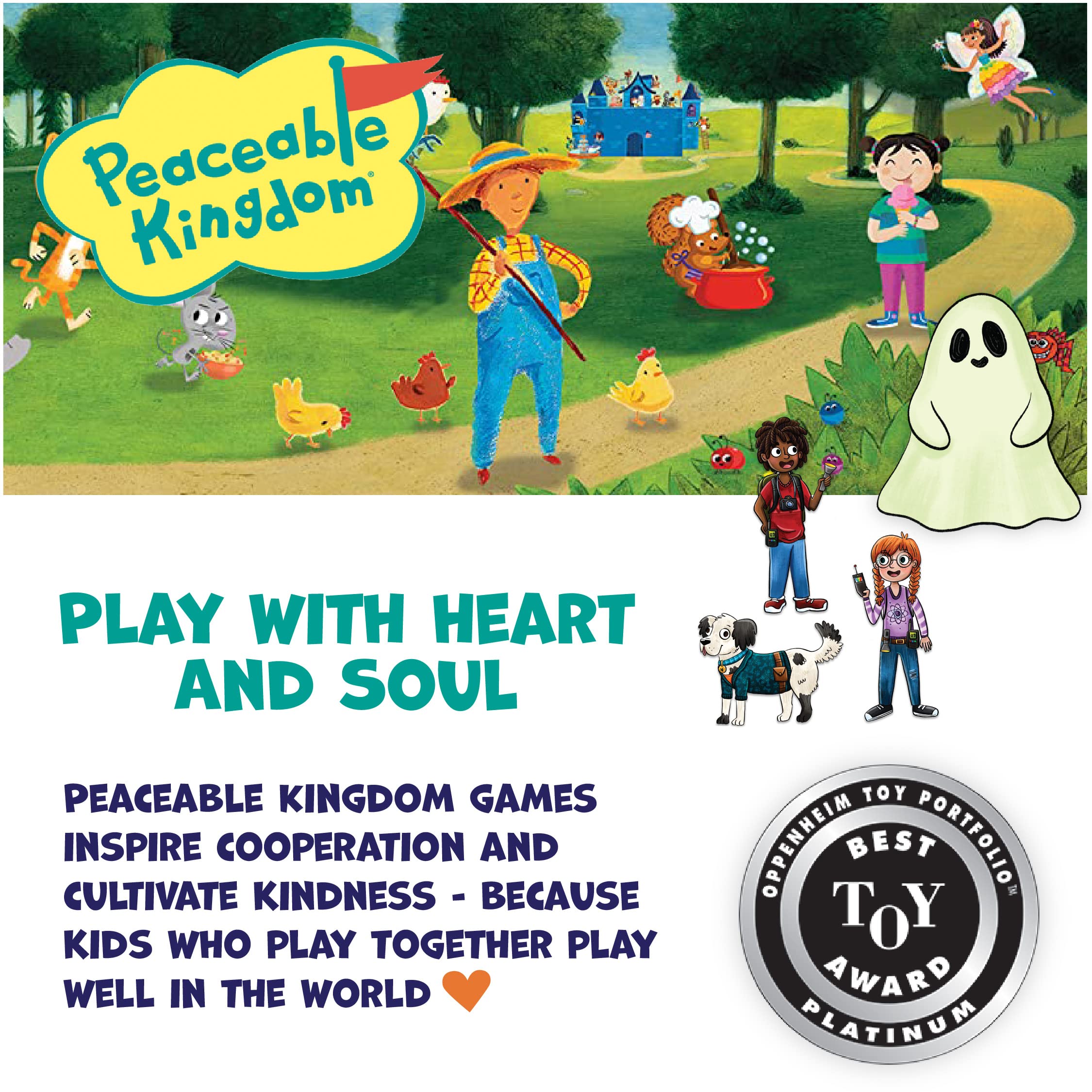 Peaceable Kingdom Ghost in Attic packaging reveals contents and setup steps.