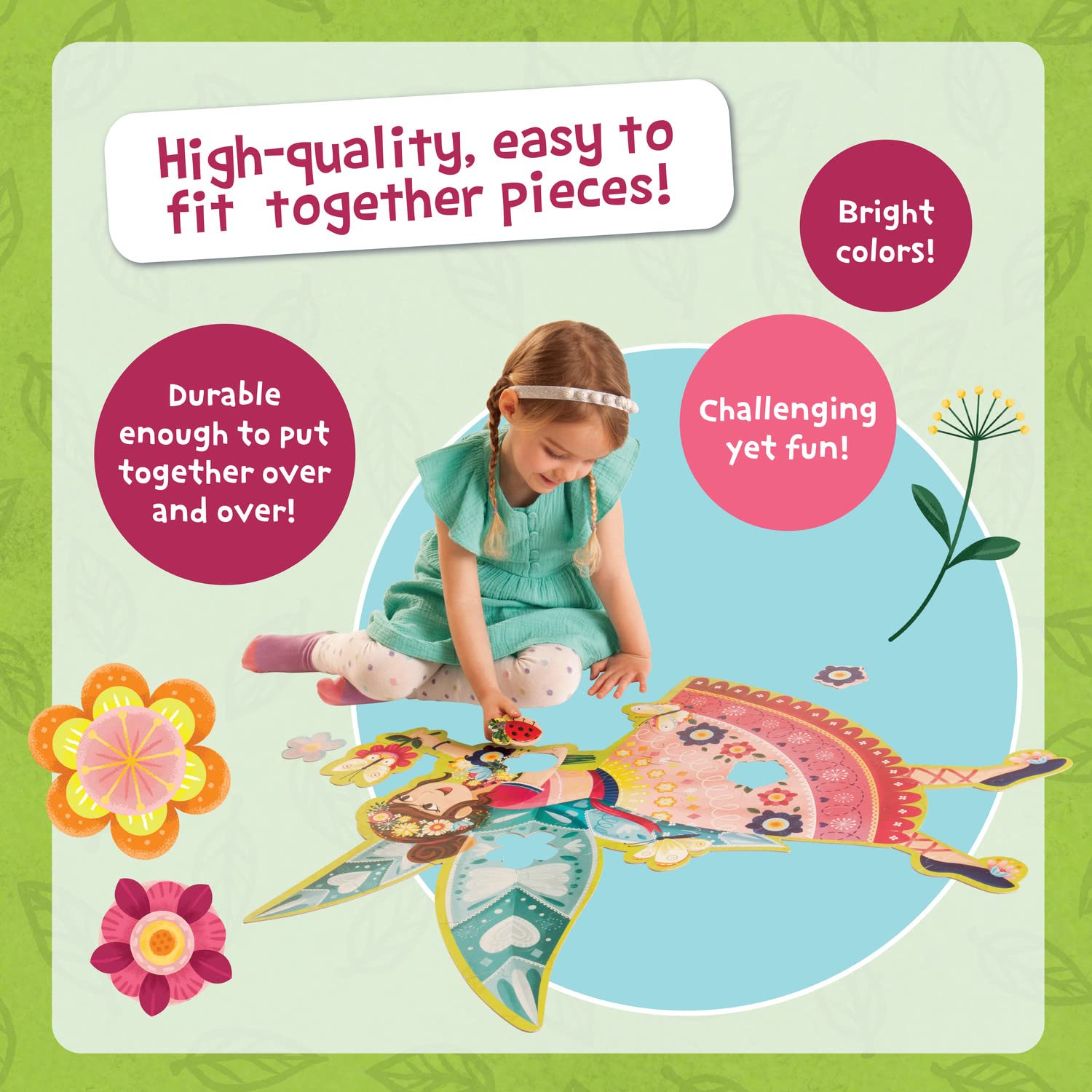 Peaceable Kingdom 50pc giant floor puzzle encourages collaborative play in classrooms