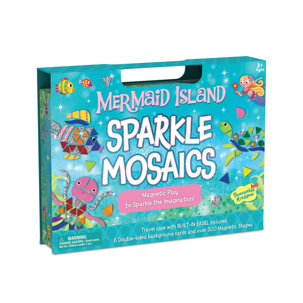 Peaceable Kingdom Mermaid Island Sparkle Mosaics backgrounds: colorful undersea scenes for imaginative storytelling