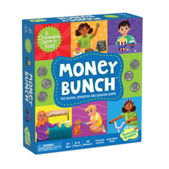 Peaceable Kingdom Money Bunch game board promotes cooperative play to fund a playground.