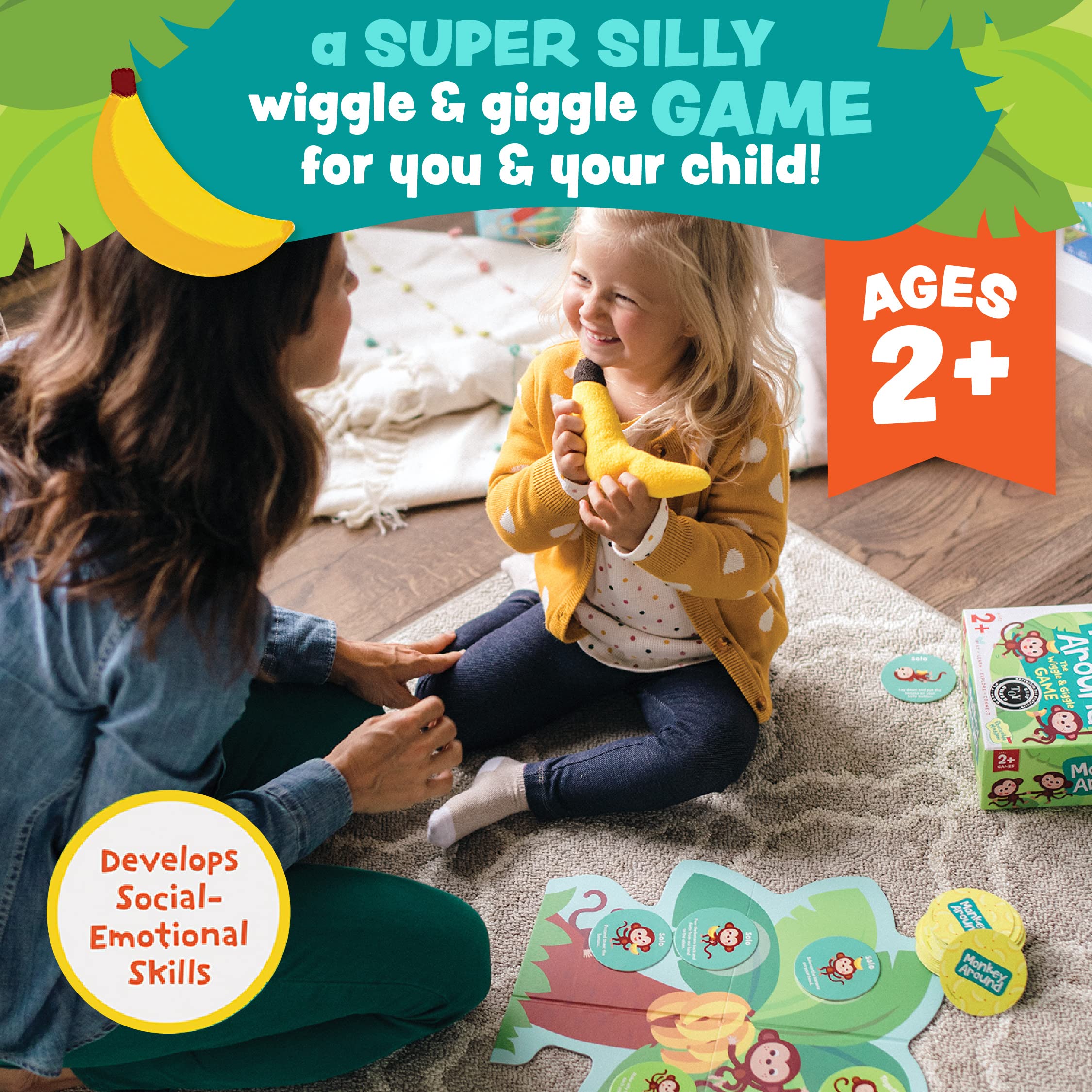 Peaceable Kingdom Monkey Around: cards prompt movement to build coordination.
