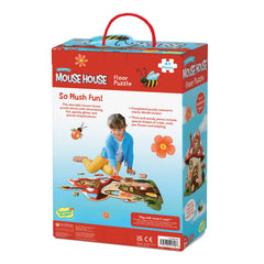 Peaceable Kingdom Mushroom House puzzle shows a flower motif for visual recognition