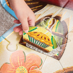 Peaceable Kingdom Mushroom House puzzle featuring a pie shape to boost problem-solving
