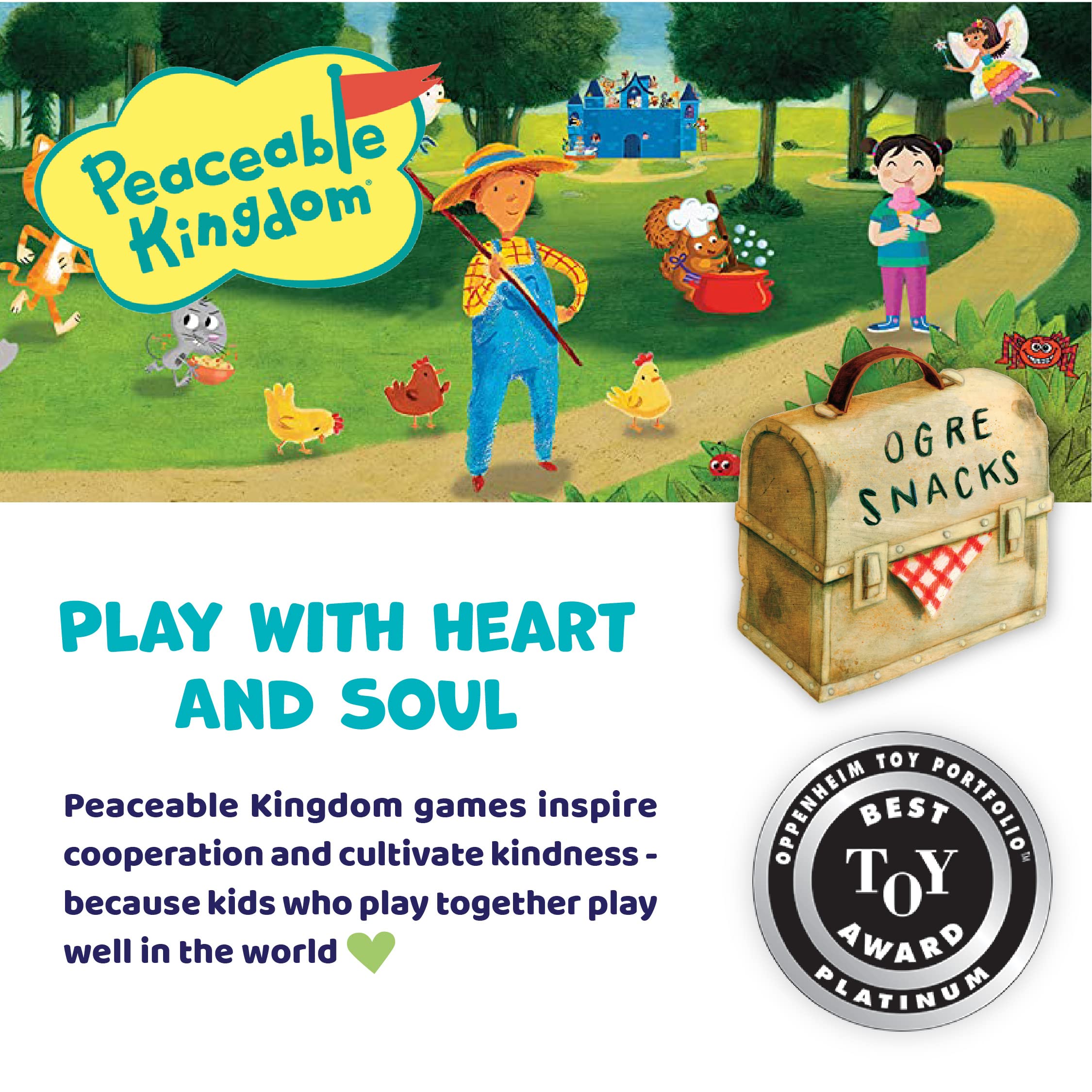 Peaceable Kingdom Race to the Treasure frustration-free packaging shown