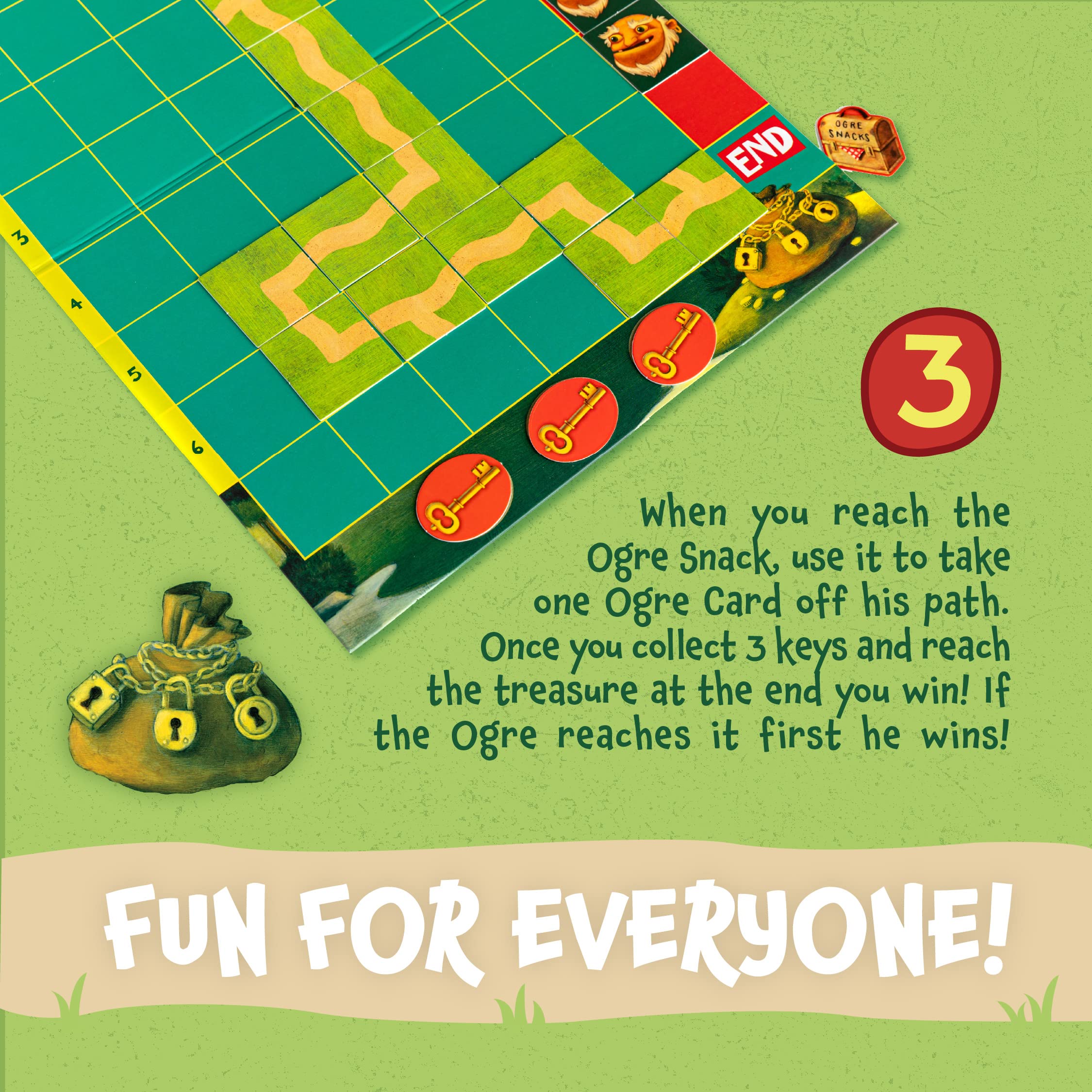 Peaceable Kingdom Race to the Treasure path tiles laid out for teamwork