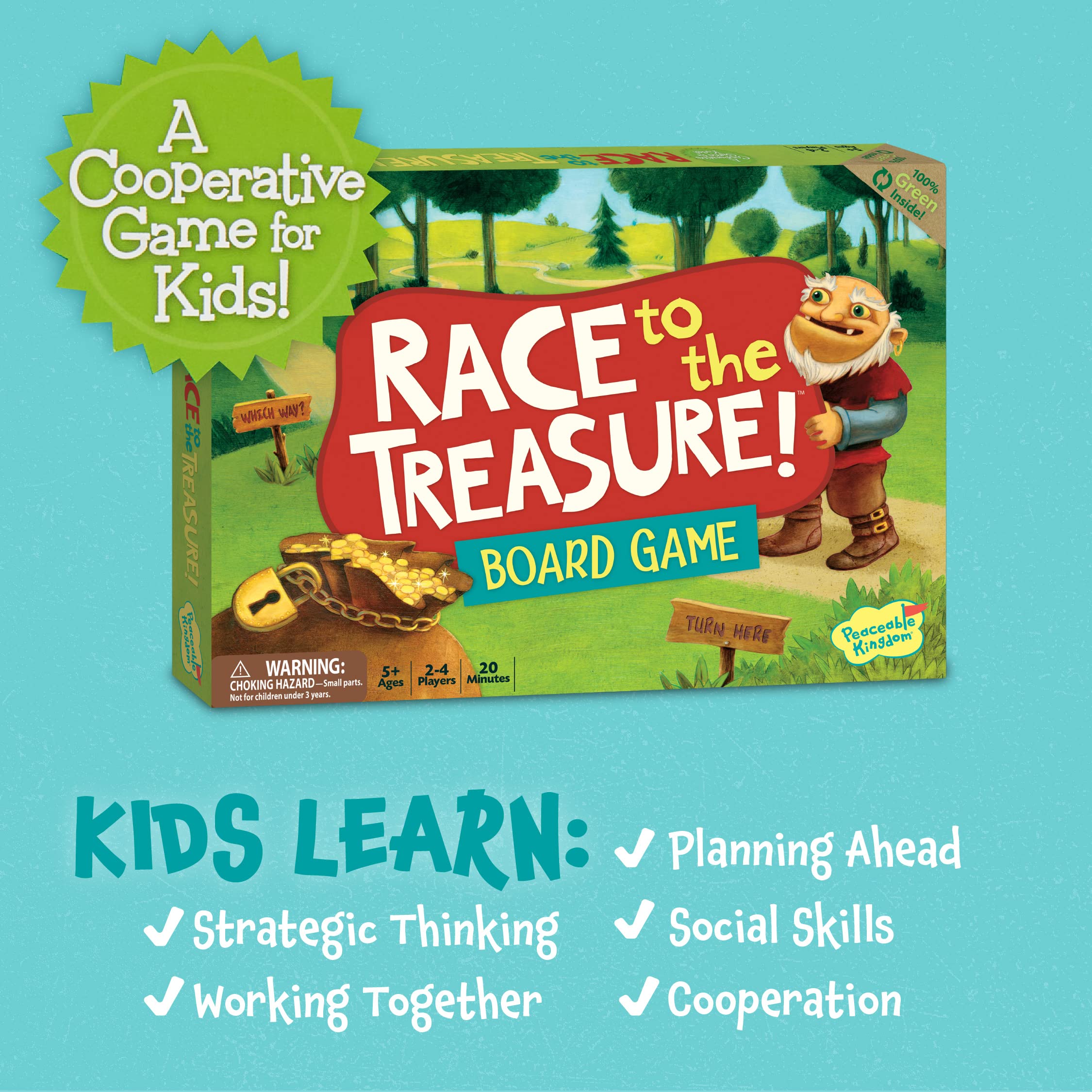 Peaceable Kingdom Race to the Treasure treasure chips ready to be earned