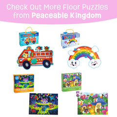 Peaceable Kingdom Shimmery Magical Mermaid Floor Puzzle boosts visual recognition through play.