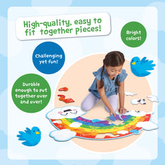 Peaceable Kingdom Shimmery Rainbow Floor Puzzle heart piece supports cooperative problem-solving activities