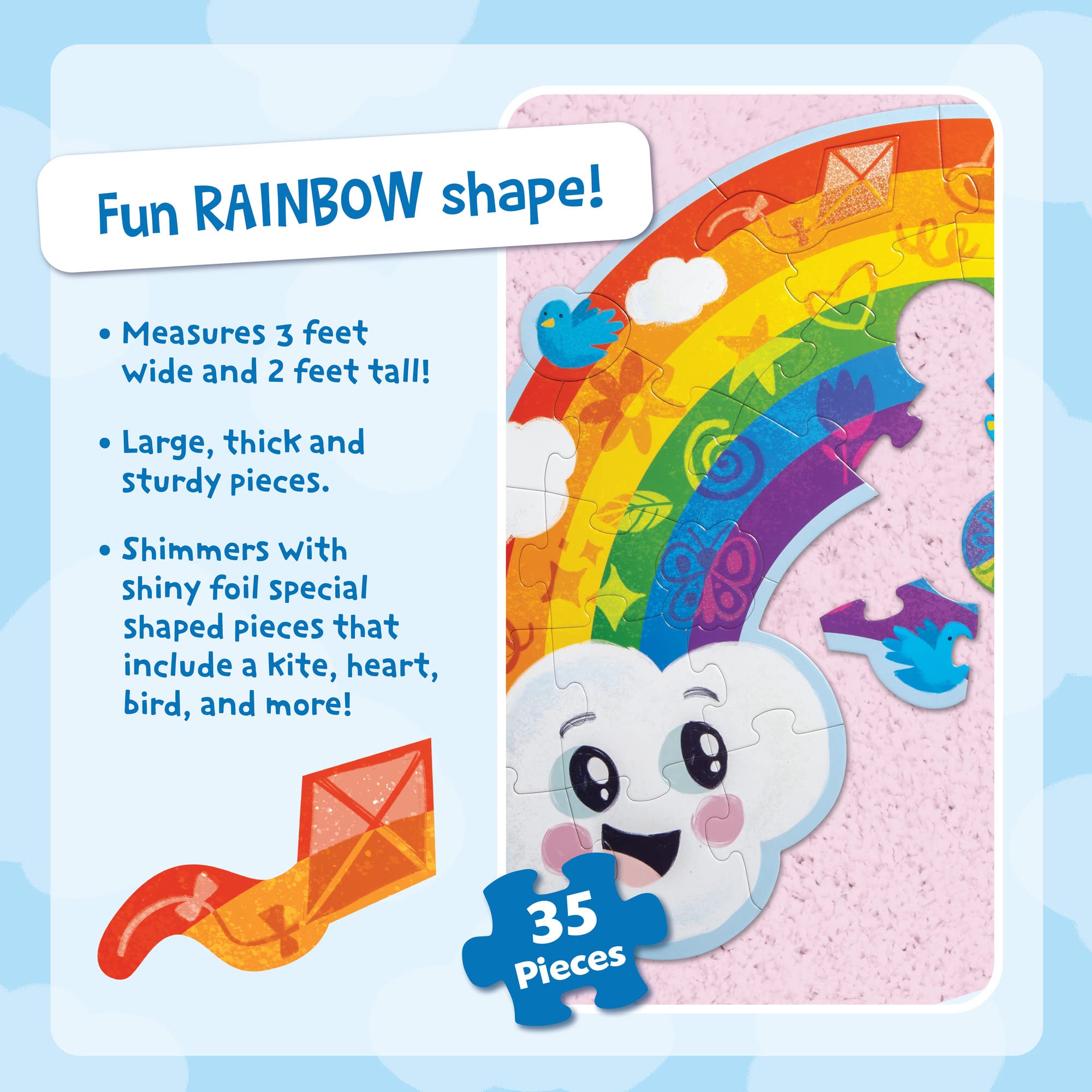 Peaceable Kingdom Shimmery Rainbow Floor Puzzle large pieces designed for young learners