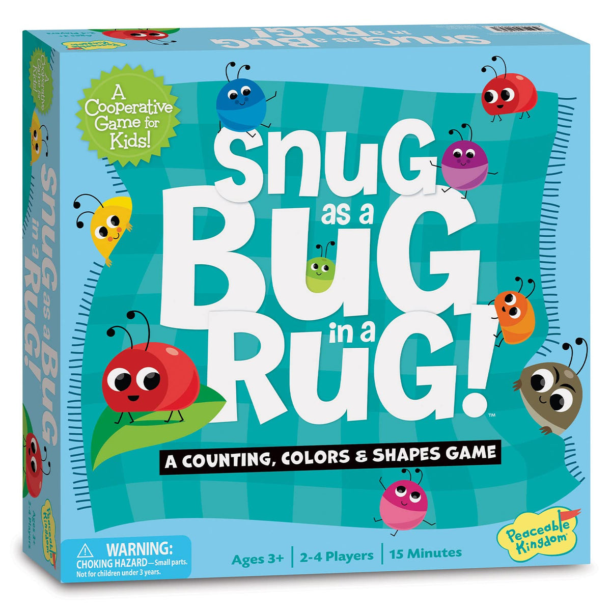 Peaceable Kingdom Snug as a Bug in a Rug board game promotes cooperative play