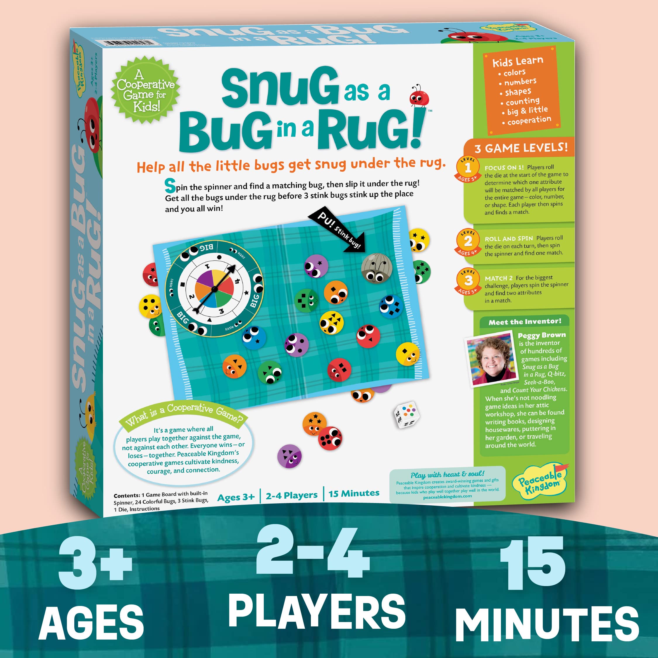 Peaceable Kingdom Snug as a Bug in a Rug colorful pieces invite tactile exploration