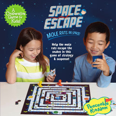 Peaceable Kingdom Space Escape card deck displaying action cards for teamwork.