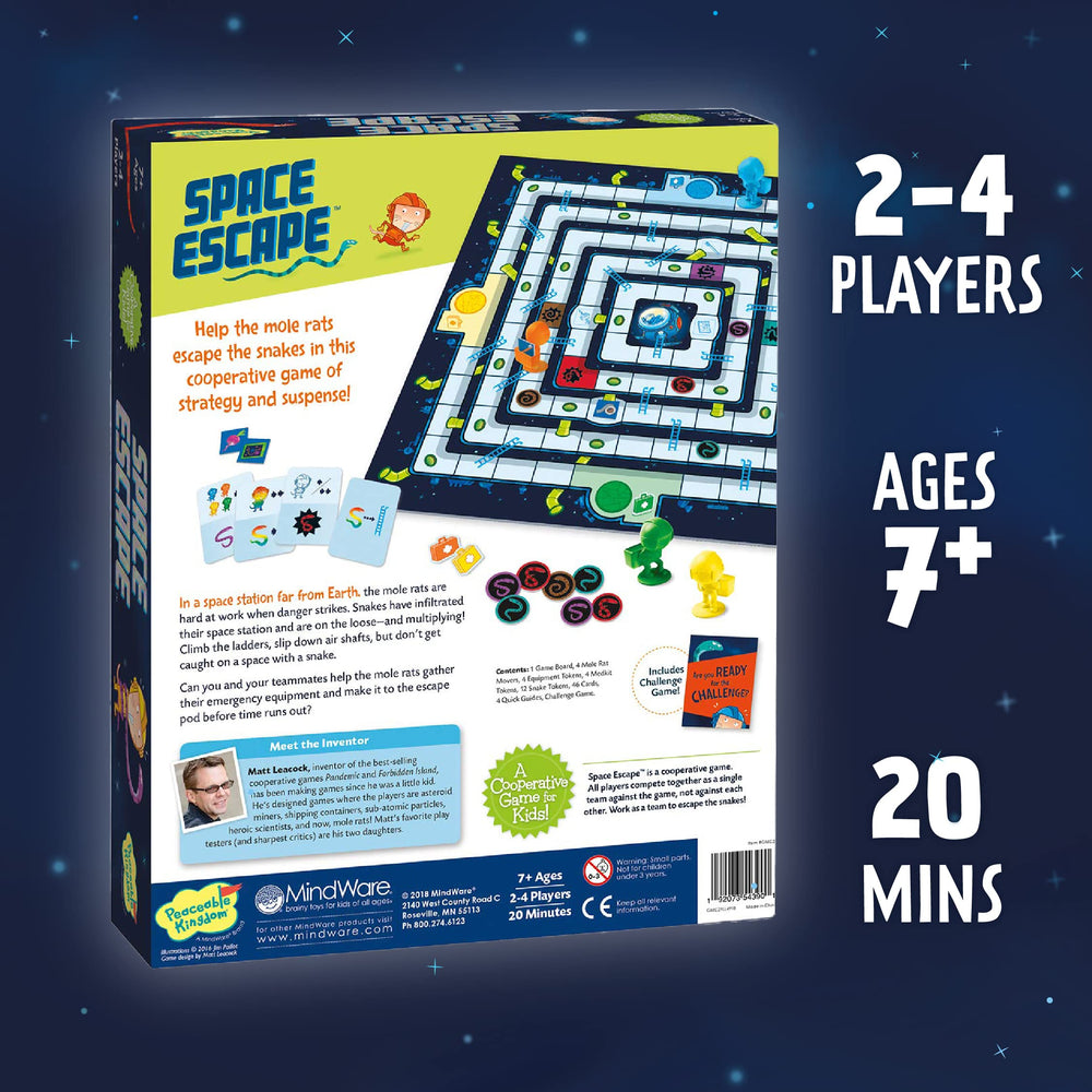 Peaceable Kingdom Space Escape challenge guide offering tougher play options.