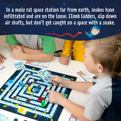 Peaceable Kingdom Space Escape tokens for tracking Mole Rats' progress during play.