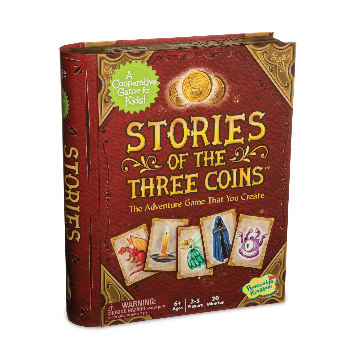 Peaceable Kingdom Stories of The Three Coins game box for family night